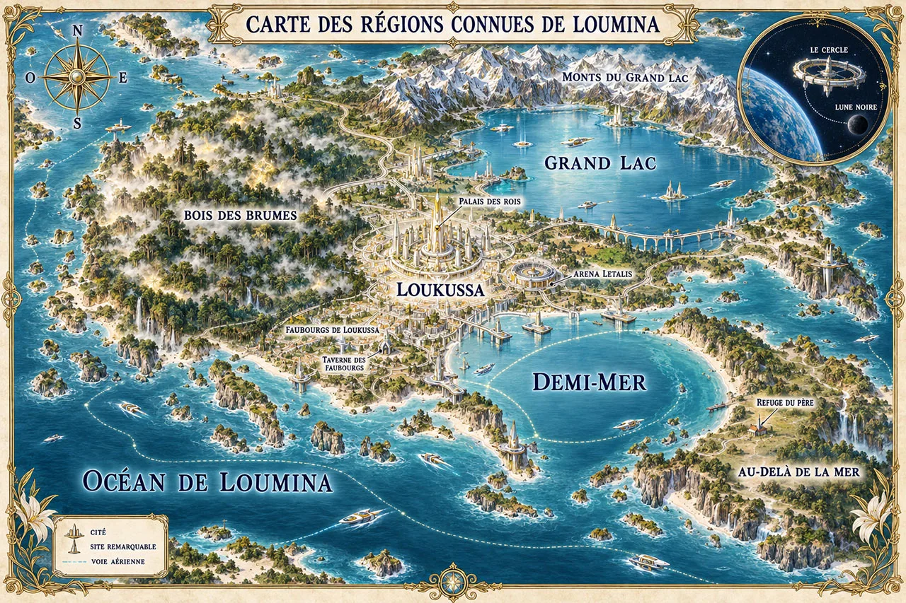 Carte des régions connues de Loumina