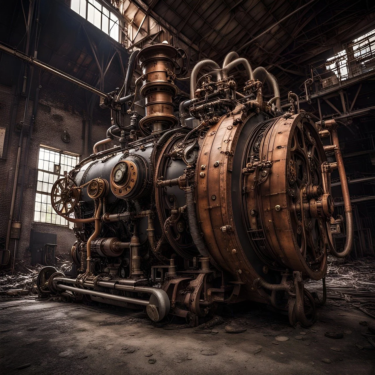Machine à vapeur steampunk