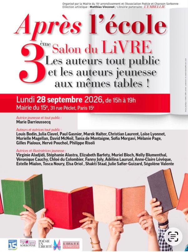 Après l’école, salon du livre à Paris 15e 2026 Après l’école, salon du livre à Paris 15e 2026