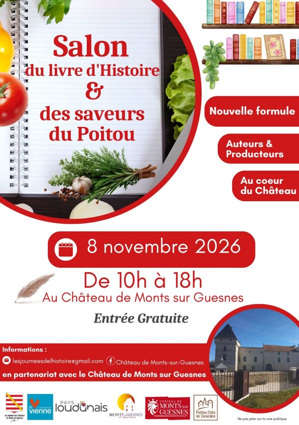 Salon du livre d’Histoire & des Saveurs du Poitou à Monts-sur-Guesnes 2026