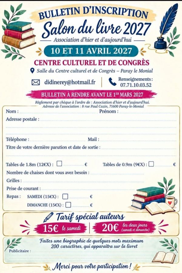 Salon du Livre à Paray-le-Monial