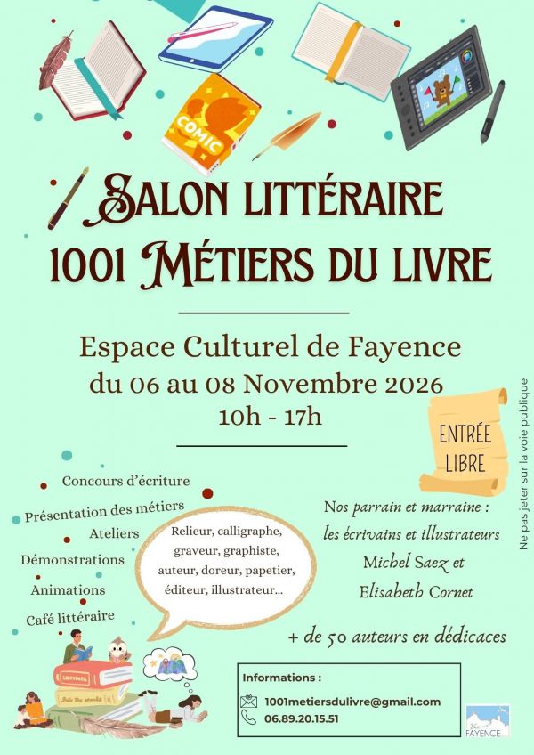 Salon littéraire 1001 Métiers du Livre à Fayence